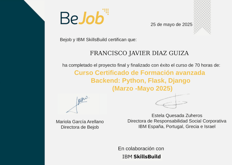  certificacion de backend