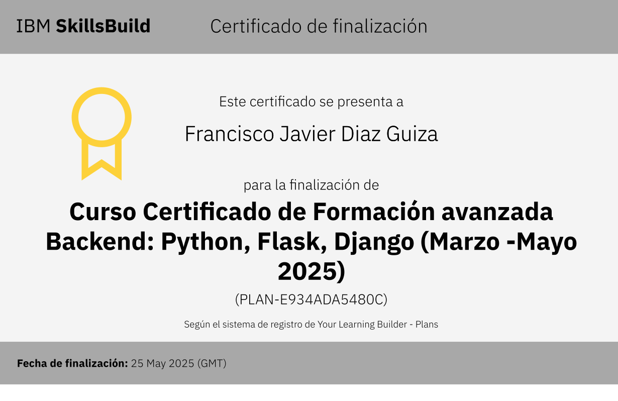 Curso Certificado de Formación Avanzada: Backend con Python, Flask y Django
