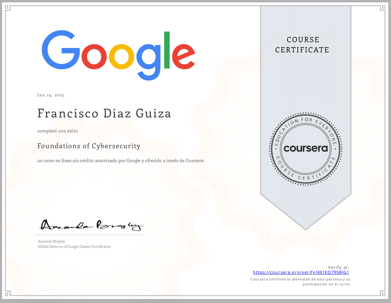 Fundamentos de ciberseguridad (Google Career Certificate)