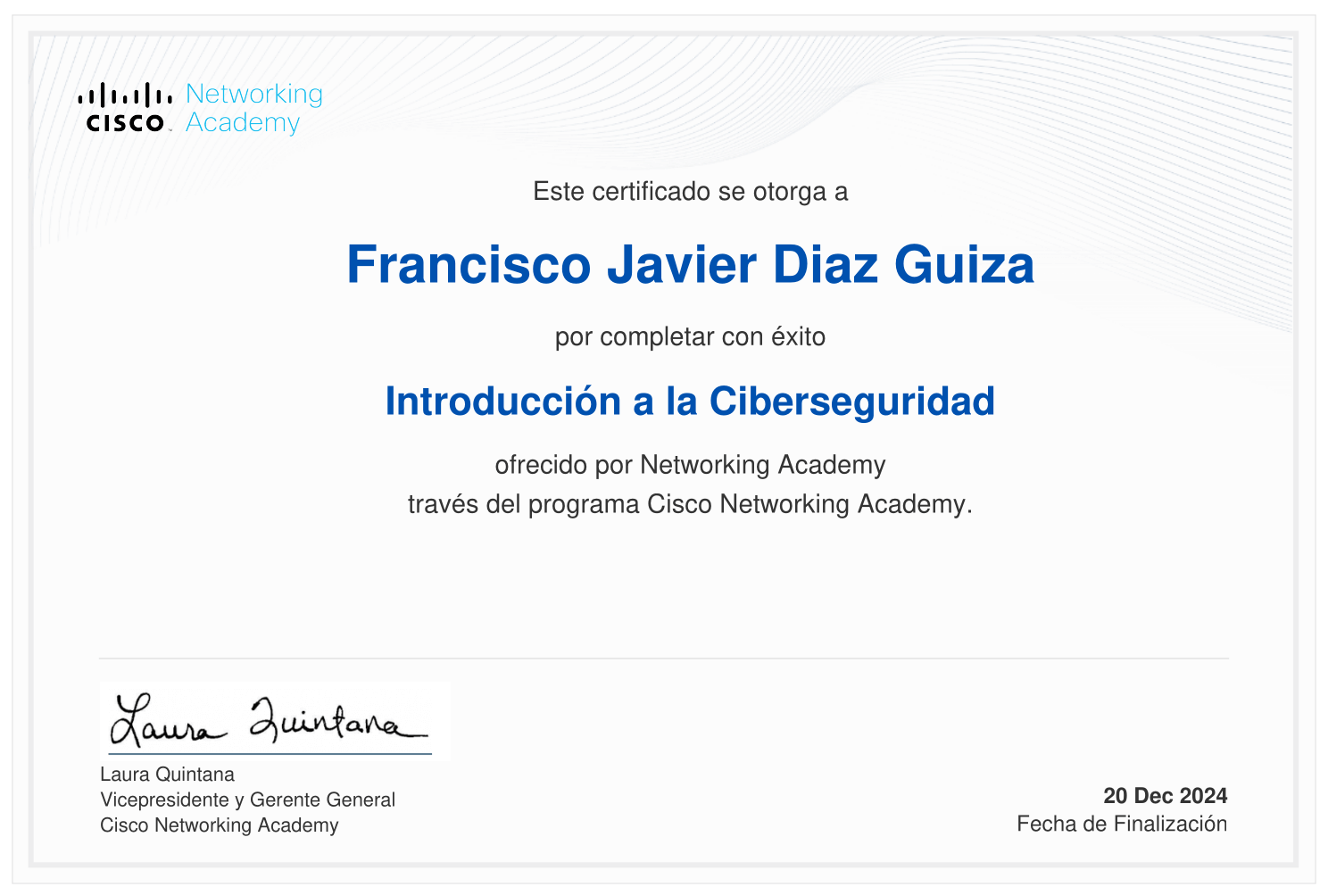 Introducción a la Ciberseguridad (Cisco Networking Academy)